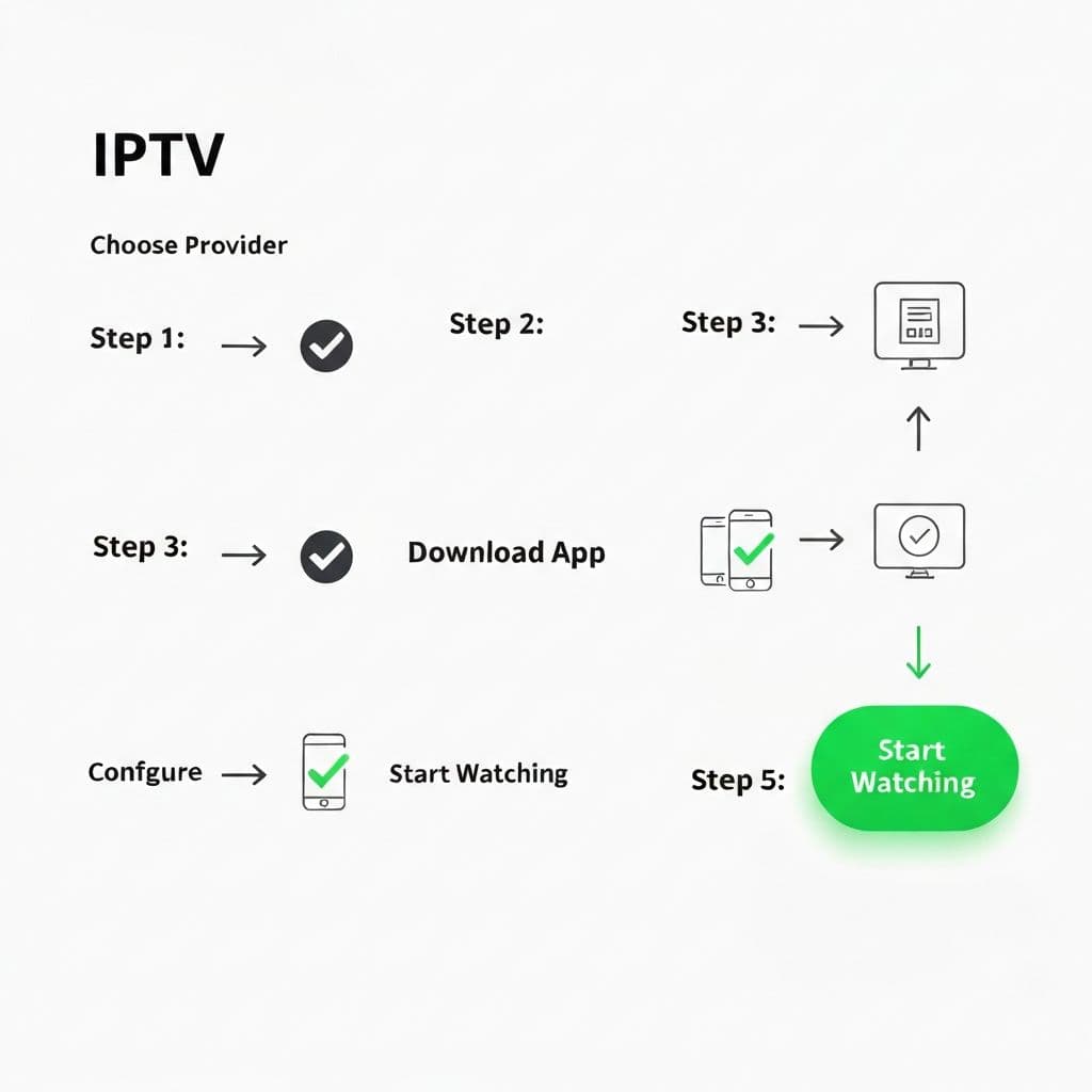 IPTV setup process flowchart - step by step configuration guide