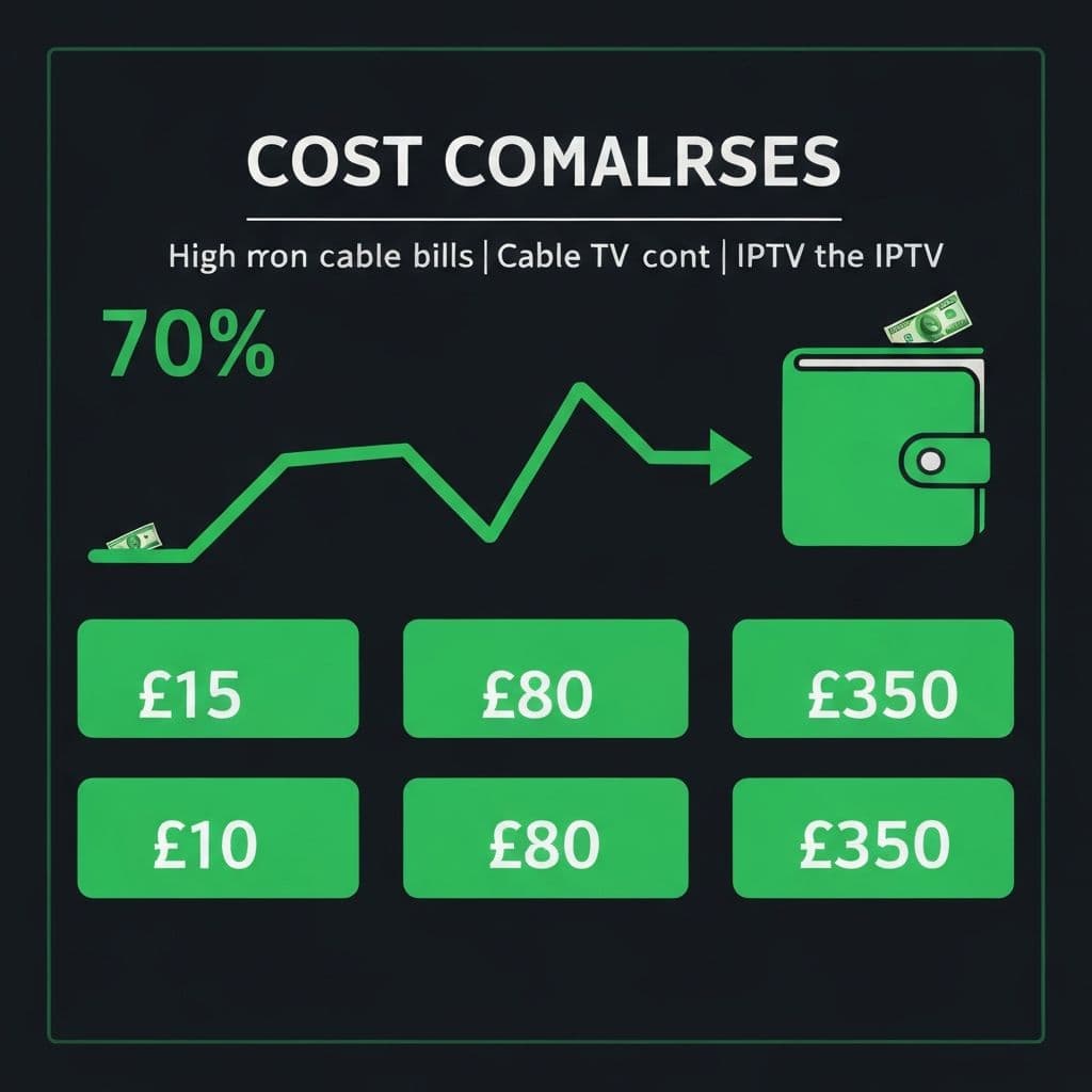 Cost comparison visualization - Cable TV vs IPTV savings